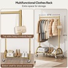 image:imageMISSLO Heavy Duty Clothing Rack with Wheels Rolling Clothes Racks for Hanging Clothes Coats Garment Dress WhiteGold