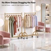 image:imageMISSLO Heavy Duty Clothing Rack with Wheels Rolling Clothes Racks for Hanging Clothes Coats Garment Dress WhiteGold