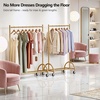 image:imageMISSLO Heavy Duty Clothing Rack with Wheels Rolling Clothes Racks for Hanging Clothes Coats Garment Dress WhiteGold