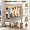 image:imageMISSLO Heavy Duty Clothing Rack with Wheels Rolling Clothes Racks for Hanging Clothes Coats Garment Dress WhiteGold