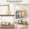image:imageMISSLO Heavy Duty Clothing Rack with Wheels Rolling Clothes Racks for Hanging Clothes Coats Garment Dress WhiteGold
