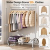 image:imageMISSLO Heavy Duty Clothing Rack with Wheels Rolling Clothes Racks for Hanging Clothes Coats Garment Dress WhiteSilver