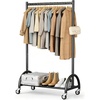 image:imageMISSLO Heavy Duty Clothing Rack with Wheels Rolling Clothes Racks for Hanging Clothes Coats Garment Dress WhiteBlack