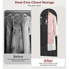 image:imageMISSLO 72 Wedding Dress Garment Bag for Travel with 4 Large Pockets Dress Bags for Gowns Long Heavy Duty Dresses Protector Bag for Closet Storage Clothing Covers for Hanging Clothes BeigeBlack