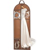 image:imageMISSLO 72 Wedding Dress Garment Bag for Travel with 4 Large Pockets Dress Bags for Gowns Long Heavy Duty Dresses Protector Bag for Closet Storage Clothing Covers for Hanging Clothes BeigeBeige